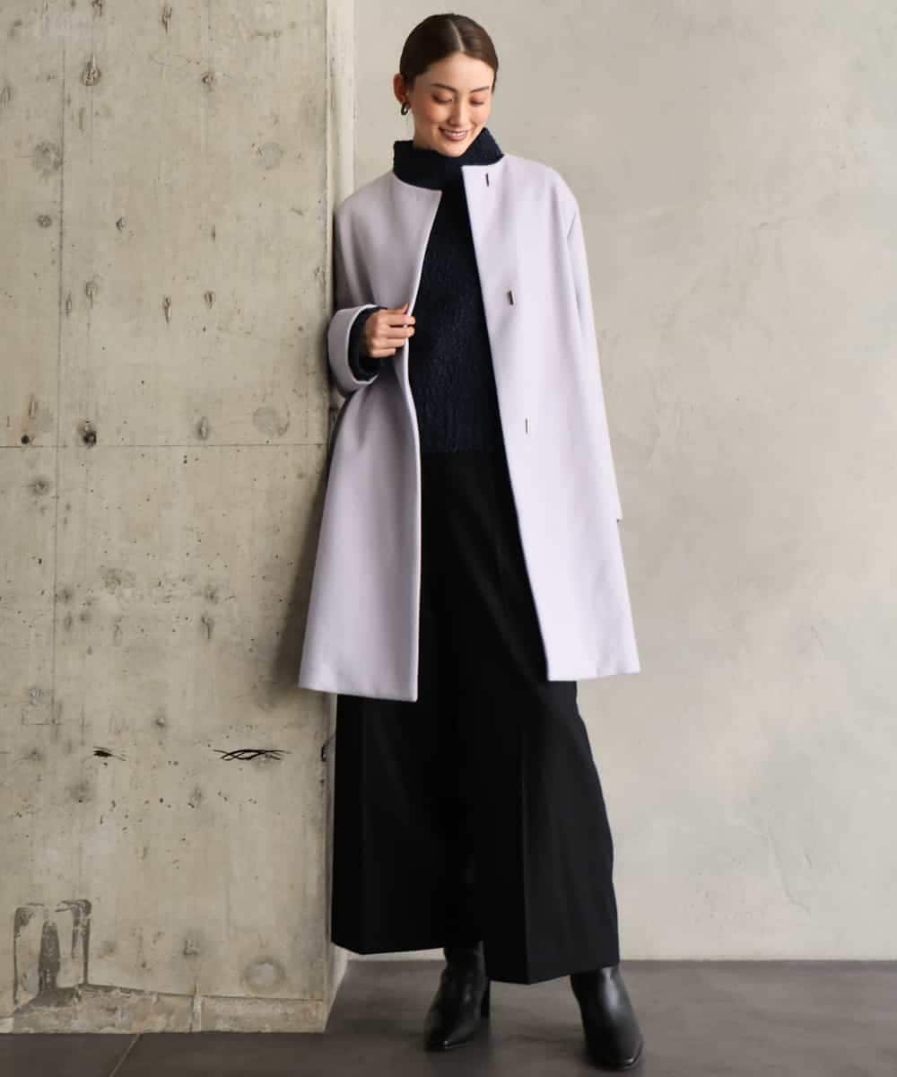 FMFAG50250 MICHEL KLEIN(ミッシェルクラン) ラメボトルネックニット ラベンダー