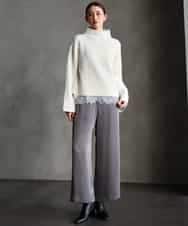 FMFAG50250 MICHEL KLEIN(ミッシェルクラン) ラメボトルネックニット ラベンダー