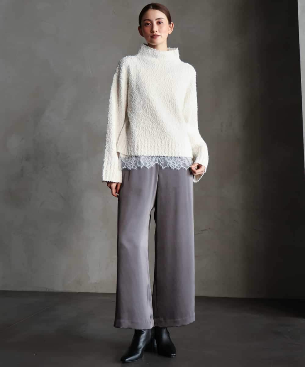 FMFAG50250 MICHEL KLEIN(ミッシェルクラン) ラメボトルネックニット ラベンダー