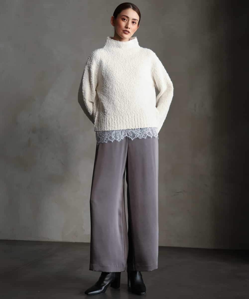 FMFAG50250 MICHEL KLEIN(ミッシェルクラン) ラメボトルネックニット ラベンダー
