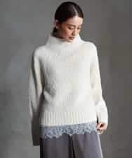 FMFAG50250 MICHEL KLEIN(ミッシェルクラン) ラメボトルネックニット アイボリー