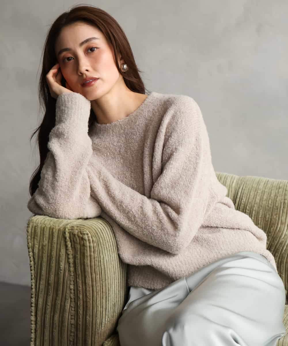 FMFAG51240 MICHEL KLEIN(ミッシェルクラン) アルパカブークレニット ベージュ
