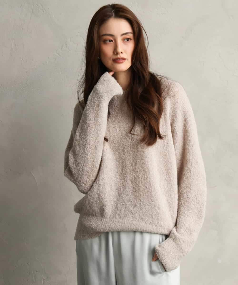 FMFAG51240 MICHEL KLEIN(ミッシェルクラン) アルパカブークレニット ベージュ