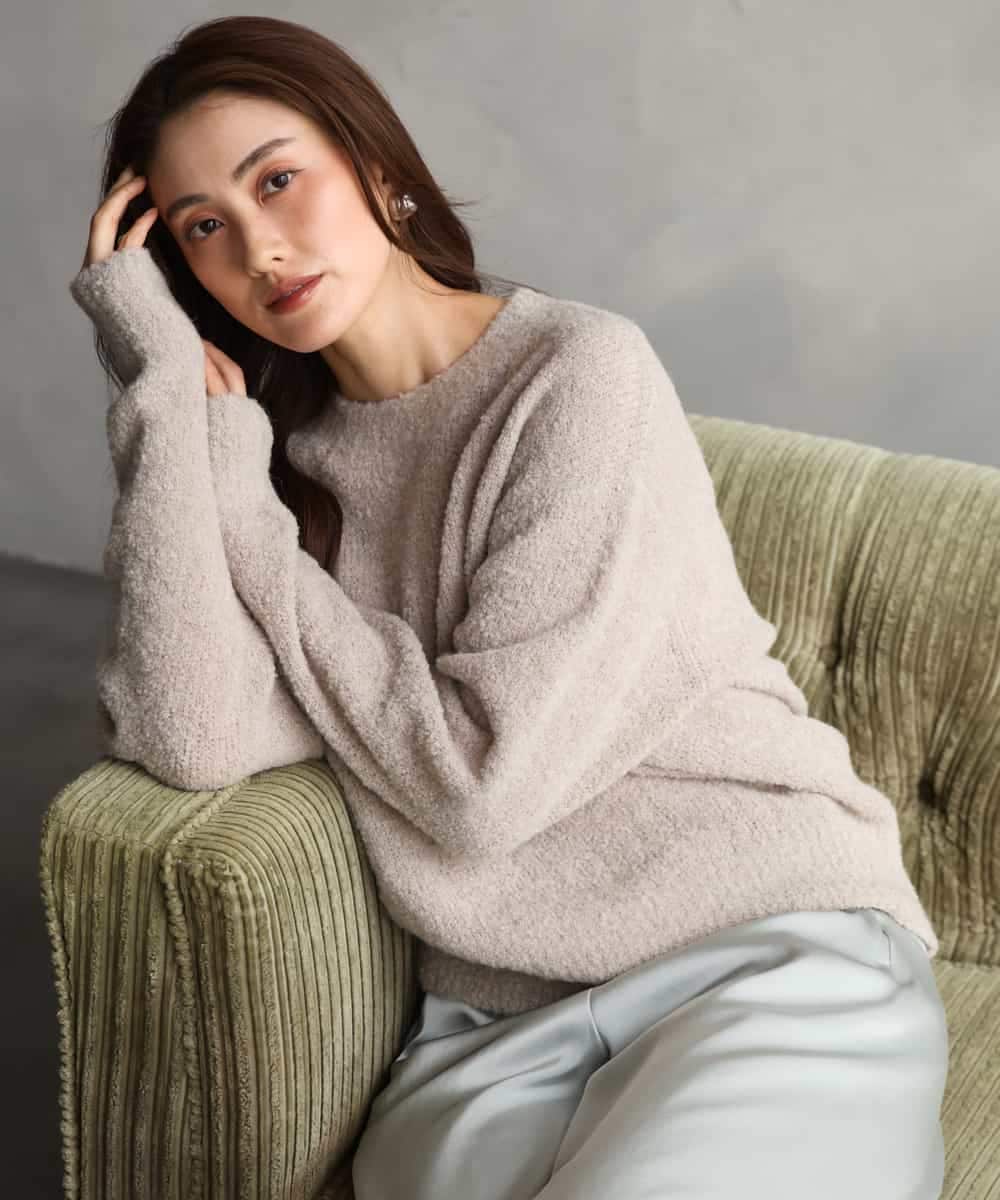 FMFAG51240 MICHEL KLEIN(ミッシェルクラン) アルパカブークレニット ベージュ