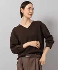 FMFAG52210 MICHEL KLEIN(ミッシェルクラン) バイカラーVネックニット ブラウン