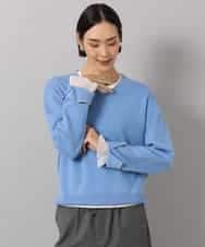FMFAG52210 MICHEL KLEIN(ミッシェルクラン) バイカラーVネックニット ライトグレー