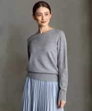 FMFAG55220 MICHEL KLEIN(ミッシェルクラン) [アンサンブル対応]パイピングクルーネックニット ラベンダー