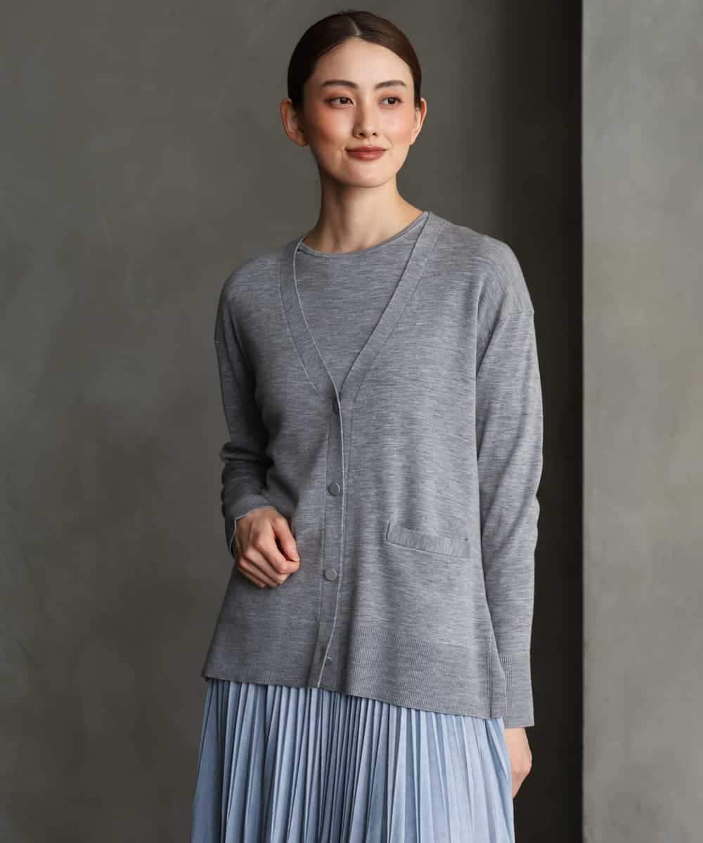 FMFAG55220 MICHEL KLEIN(ミッシェルクラン) [アンサンブル対応]パイピングクルーネックニット ラベンダー