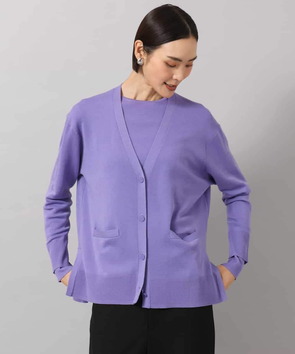 FMFAG55220 MICHEL KLEIN(ミッシェルクラン) [アンサンブル対応]パイピングクルーネックニット ラベンダー