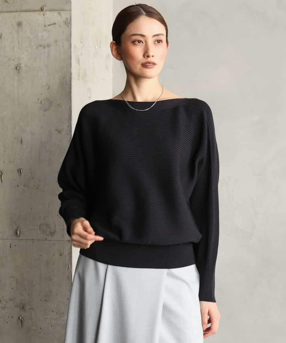 FMFAH17190 MICHEL KLEIN(ミッシェルクラン) [定番人気]ホールガーメント(R)ドルマンスリーブニット ブルー