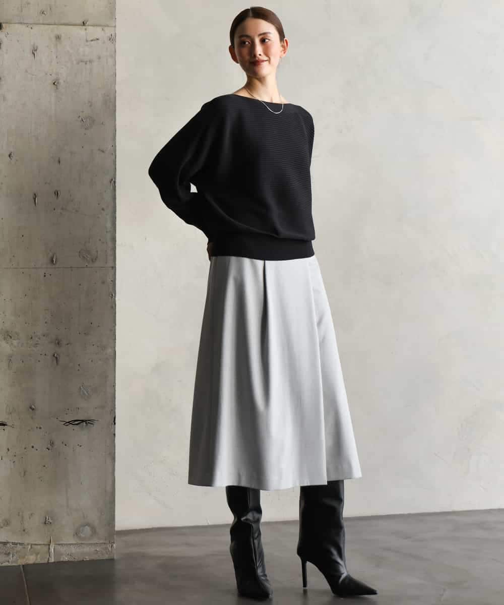 FMFAH17190 MICHEL KLEIN(ミッシェルクラン) [定番人気]ホールガーメント(R)ドルマンスリーブニット ブルー