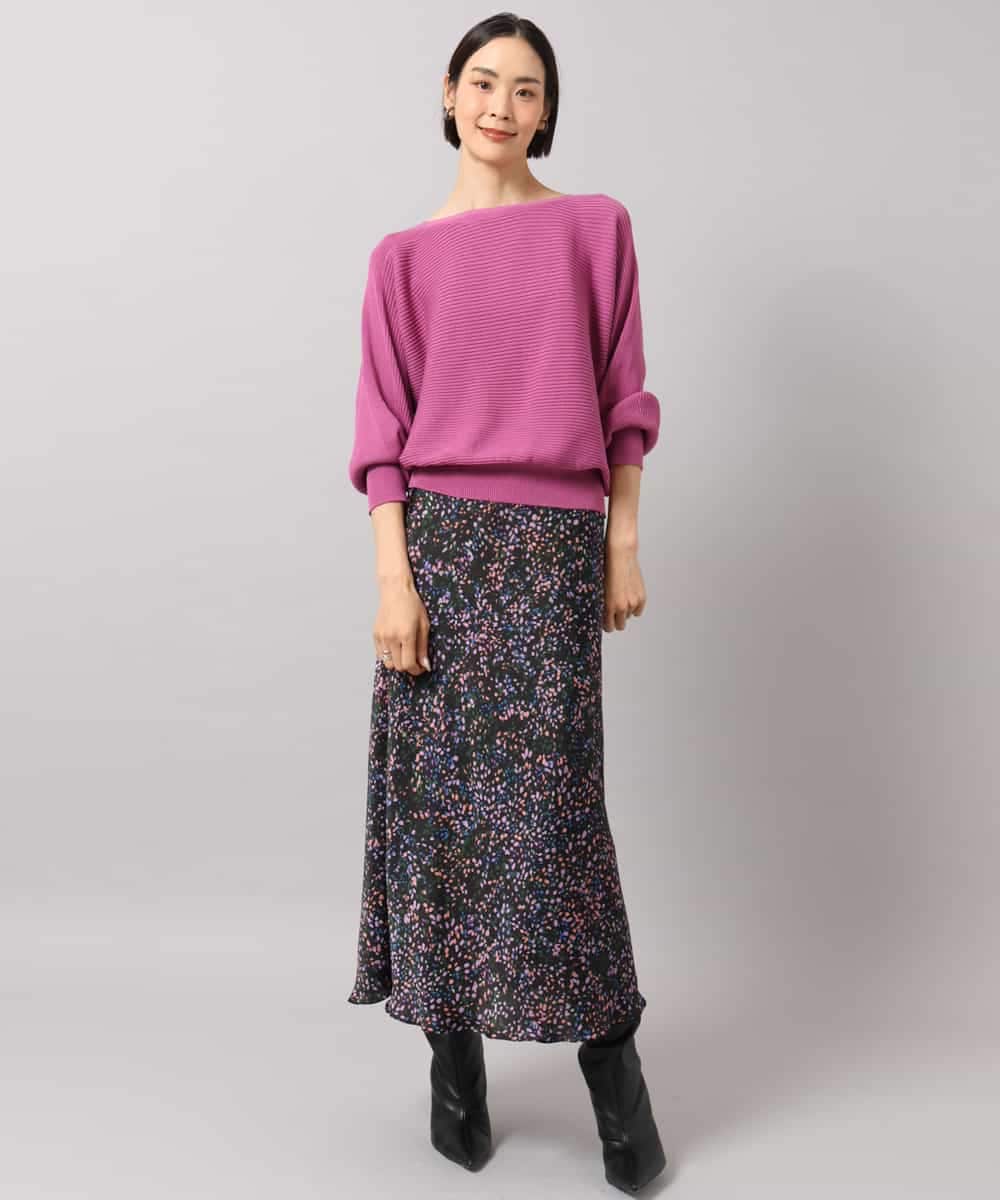 FMFAH17190 MICHEL KLEIN(ミッシェルクラン) [定番人気]ホールガーメント(R)ドルマンスリーブニット ブルー