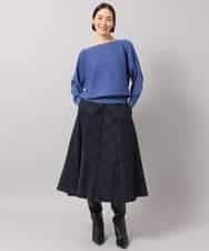 FMFAH17190 MICHEL KLEIN(ミッシェルクラン) [定番人気]ホールガーメント(R)ドルマンスリーブニット ブルー