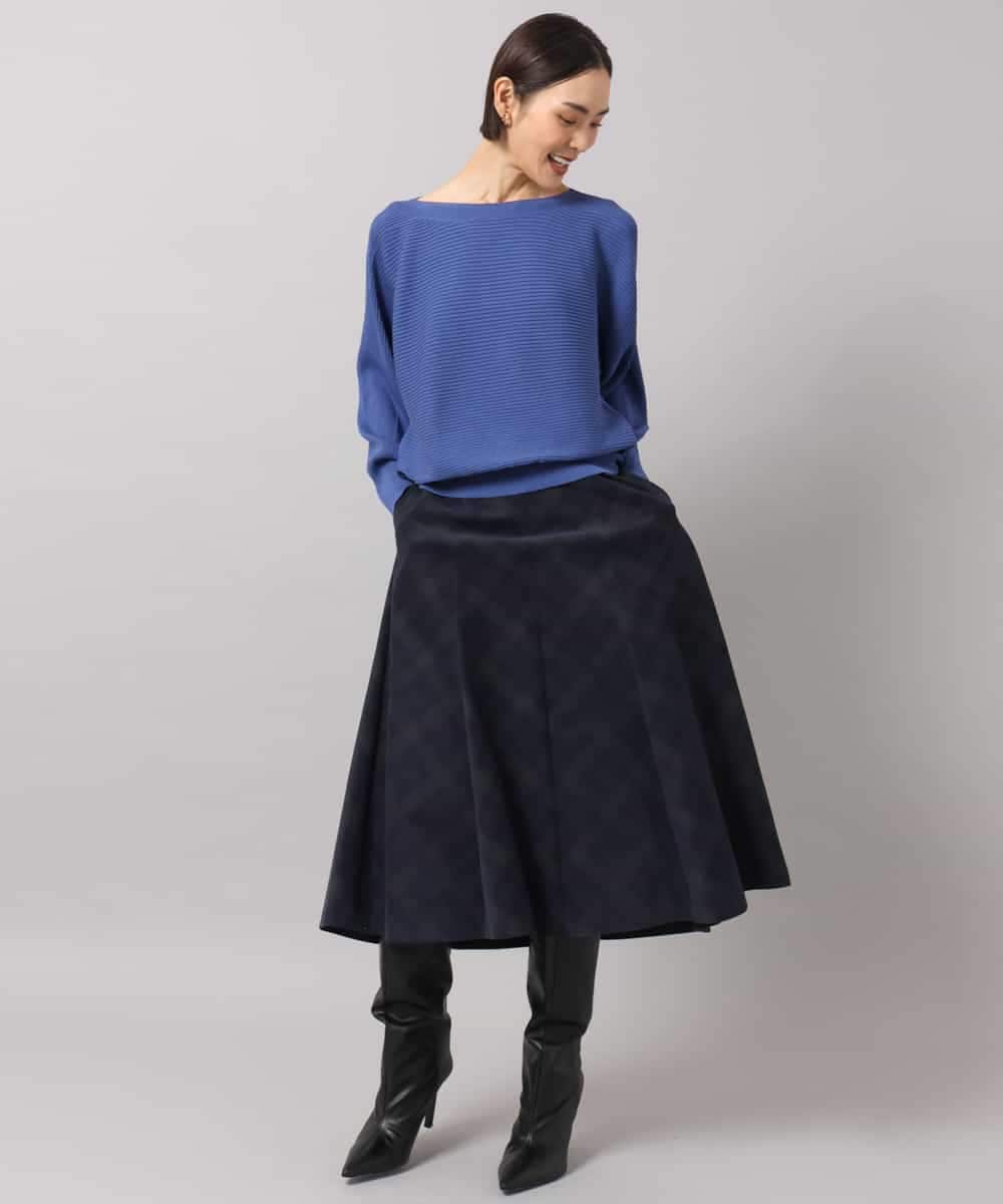 FMFAH17190 MICHEL KLEIN(ミッシェルクラン) [定番人気]ホールガーメント(R)ドルマンスリーブニット ブルー