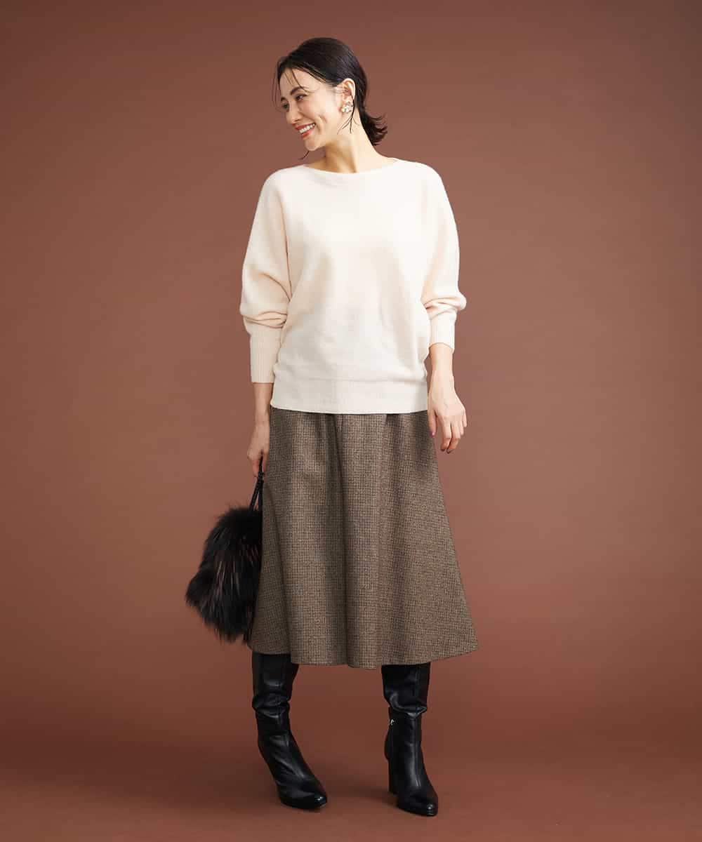 FMFAS40190 MICHEL KLEIN(ミッシェルクラン) ホールガーメント(R)ドルマンスリーブニット ラベンダー(60)