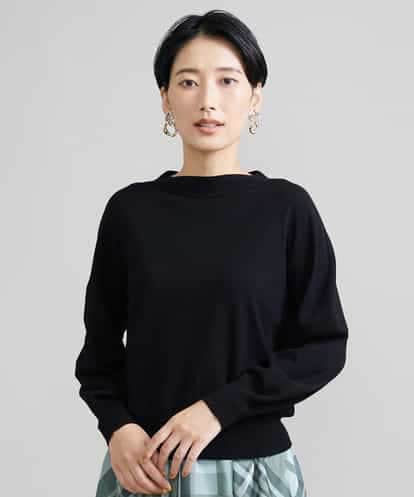 FMFAV15180 MICHEL KLEIN [定番]ホールガーメント(R)ボトルネックニット（ボーダー・無地）