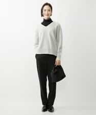 FMFAV34190 MICHEL KLEIN(ミッシェルクラン) タスマニアラムウールVネックニット グレージュ(91)