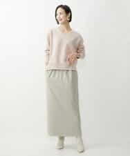 FMFAV34190 MICHEL KLEIN(ミッシェルクラン) タスマニアラムウールVネックニット グレージュ(91)