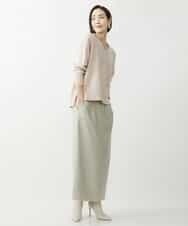 FMFAV34190 MICHEL KLEIN(ミッシェルクラン) タスマニアラムウールVネックニット グレージュ(91)