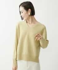 FMFAV34190 MICHEL KLEIN(ミッシェルクラン) タスマニアラムウールVネックニット グレージュ(91)