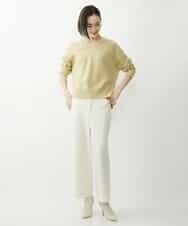 FMFAV34190 MICHEL KLEIN(ミッシェルクラン) タスマニアラムウールVネックニット グレージュ(91)
