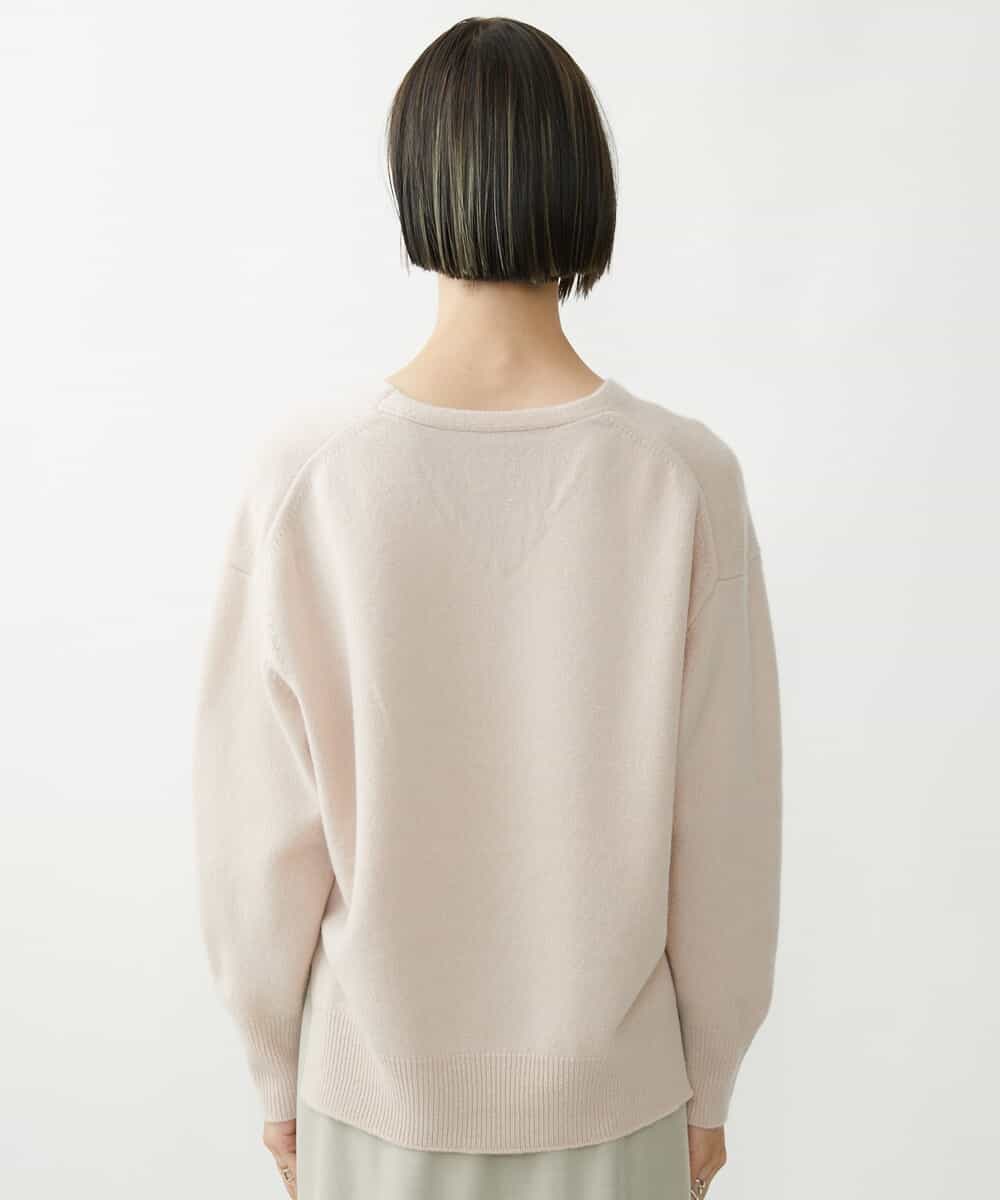 FMFAV34190 MICHEL KLEIN(ミッシェルクラン) タスマニアラムウールVネックニット グレージュ(91)