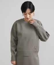 FMFAV37190 MICHEL KLEIN(ミッシェルクラン) スポンディッシュポリワッペン付きニット（セットアップ対応） カーキ(36)