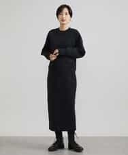FMFAV37190 MICHEL KLEIN(ミッシェルクラン) スポンディッシュポリワッペン付きニット（セットアップ対応） ブラック(94)