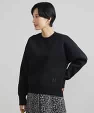FMFAV37190 MICHEL KLEIN(ミッシェルクラン) スポンディッシュポリワッペン付きニット（セットアップ対応） ブラック(94)