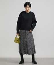 FMFAV37190 MICHEL KLEIN(ミッシェルクラン) スポンディッシュポリワッペン付きニット（セットアップ対応） ブラック(94)