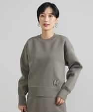 FMFAV37190 MICHEL KLEIN(ミッシェルクラン) スポンディッシュポリワッペン付きニット（セットアップ対応） ブラック(94)