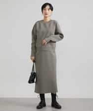 FMFAV37190 MICHEL KLEIN(ミッシェルクラン) スポンディッシュポリワッペン付きニット（セットアップ対応） ブラック(94)