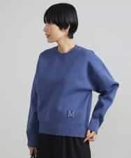 FMFAV37190 MICHEL KLEIN(ミッシェルクラン) スポンディッシュポリワッペン付きニット（セットアップ対応） ブラック(94)