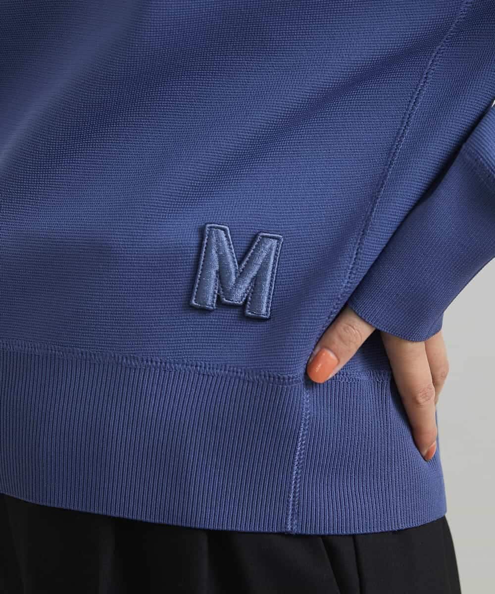 FMFAV37190 MICHEL KLEIN(ミッシェルクラン) スポンディッシュポリワッペン付きニット（セットアップ対応） ブラック(94)