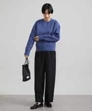 FMFAV37190 MICHEL KLEIN(ミッシェルクラン) スポンディッシュポリワッペン付きニット（セットアップ対応） ブラック(94)