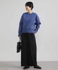 FMFAV37190 MICHEL KLEIN(ミッシェルクラン) スポンディッシュポリワッペン付きニット（セットアップ対応） ブラック(94)
