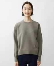 FMFAV37190 MICHEL KLEIN(ミッシェルクラン) スポンディッシュポリワッペン付きニット（セットアップ対応） ブラック(94)