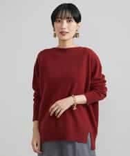 FMFAV38190 MICHEL KLEIN(ミッシェルクラン) ［定番素材］ホールガーメント(R)サイドスリットデザインニット レッド(05)
