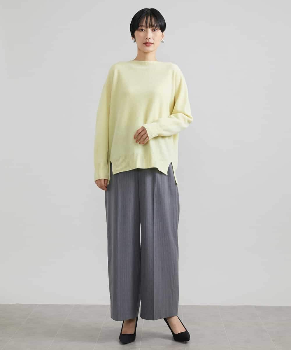 FMFAV38190 MICHEL KLEIN(ミッシェルクラン) ［定番素材］ホールガーメント(R)サイドスリットデザインニット レッド(05)