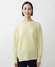 FMFAV38190 MICHEL KLEIN(ミッシェルクラン) ［定番素材］ホールガーメント(R)サイドスリットデザインニット レッド(05)