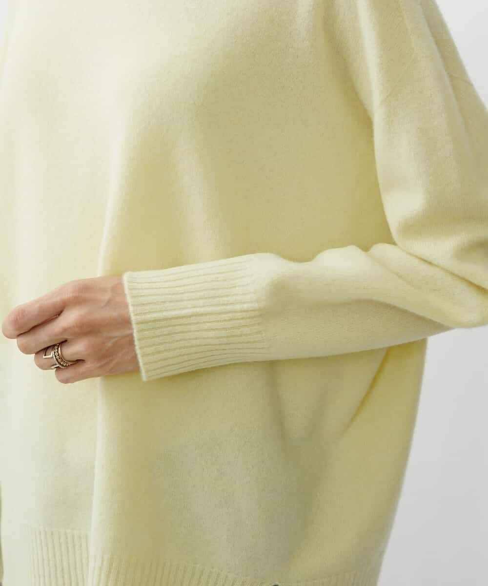 FMFAV38190 MICHEL KLEIN(ミッシェルクラン) ［定番素材］ホールガーメント(R)サイドスリットデザインニット レッド(05)