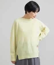 FMFAV38190 MICHEL KLEIN(ミッシェルクラン) ［定番素材］ホールガーメント(R)サイドスリットデザインニット ライトイエロー(20)
