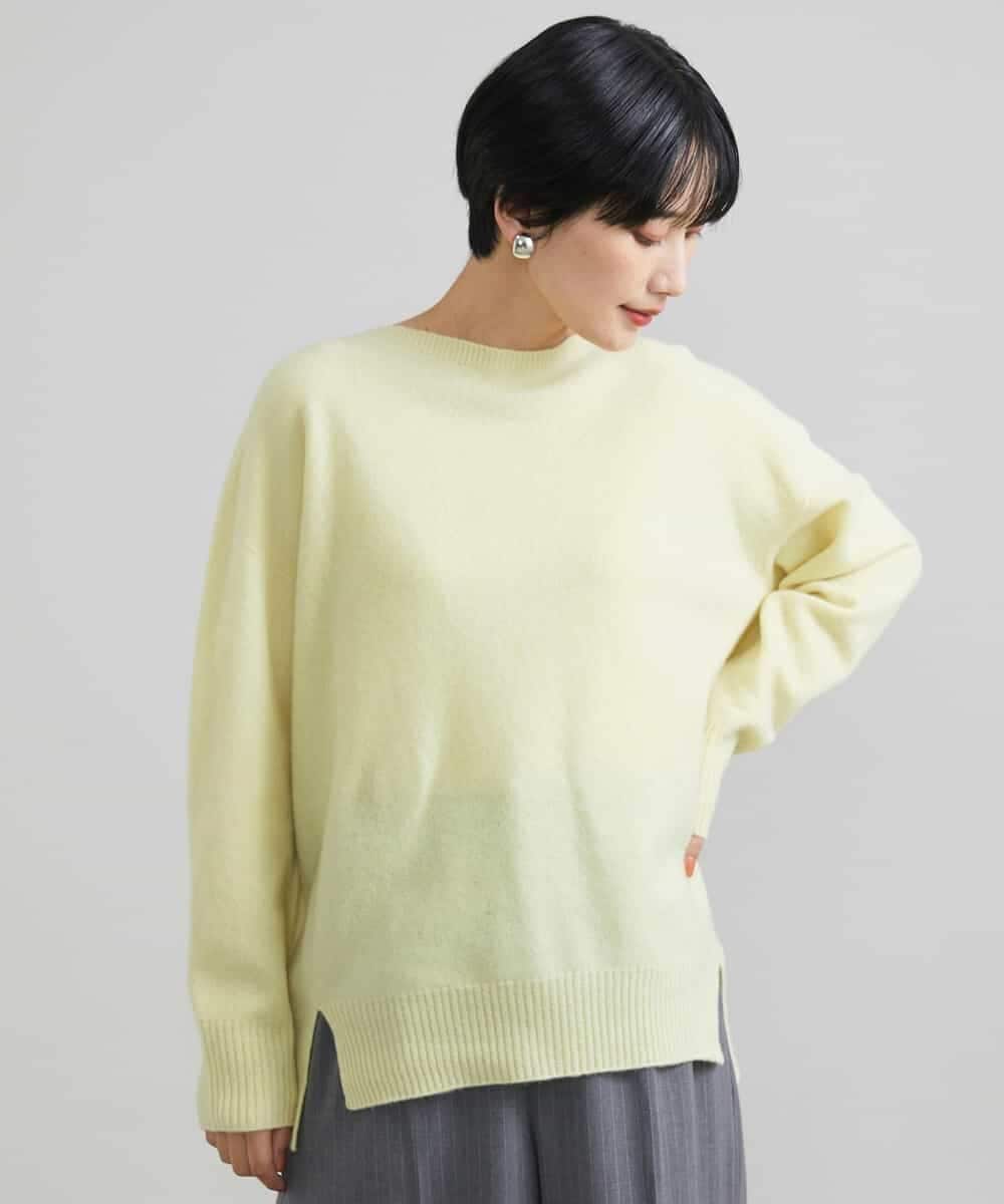FMFAV38190 MICHEL KLEIN ［定番素材］ホールガーメント(R)サイドスリットデザインニット