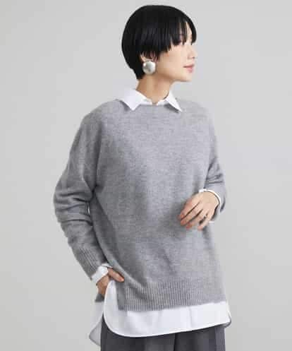 FMFAV38190 MICHEL KLEIN ［定番素材］ホールガーメント(R)サイドスリットデザインニット