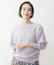 FMFAV40190 MICHEL KLEIN(ミッシェルクラン) ホールガーメント(R)ドルマンスリーブニット ブルー(55)