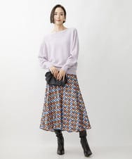 FMFAV40190 MICHEL KLEIN(ミッシェルクラン) ホールガーメント(R)ドルマンスリーブニット ブルー(55)