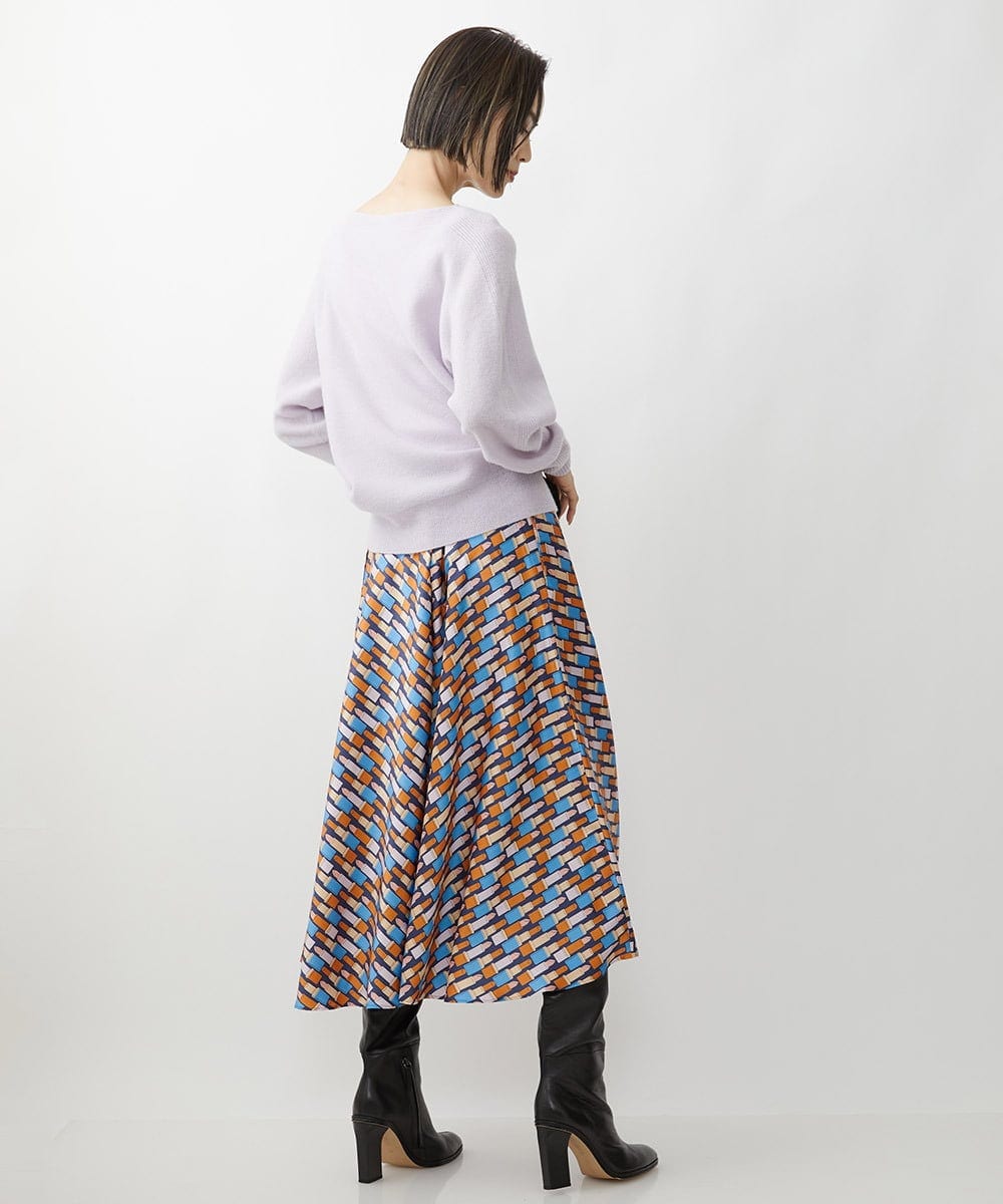 FMFAV40190 MICHEL KLEIN(ミッシェルクラン) ホールガーメント(R)ドルマンスリーブニット ブルー(55)