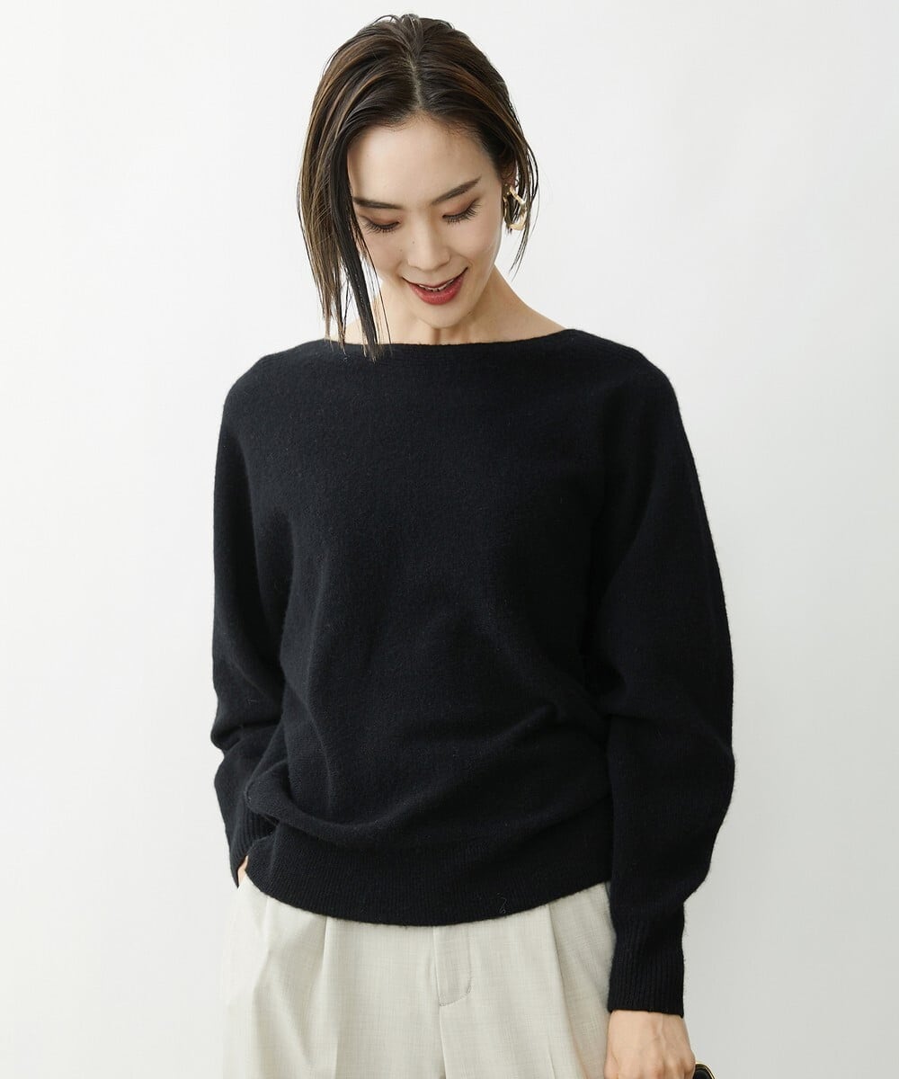 FMFAV40190 MICHEL KLEIN(ミッシェルクラン) ホールガーメント(R)ドルマンスリーブニット ブルー(55)