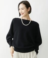 FMFAV40190 MICHEL KLEIN(ミッシェルクラン) ホールガーメント(R)ドルマンスリーブニット ブラック(94)