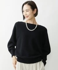 FMFAV40190 MICHEL KLEIN(ミッシェルクラン) [ドラマ着用]ホールガーメント(R)ドルマンスリーブニット ブラック(94)